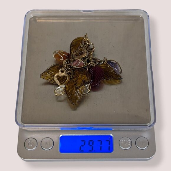 Vintage Pressed Glass & Wrapped Stone Bracelet - Picture 5 of 5